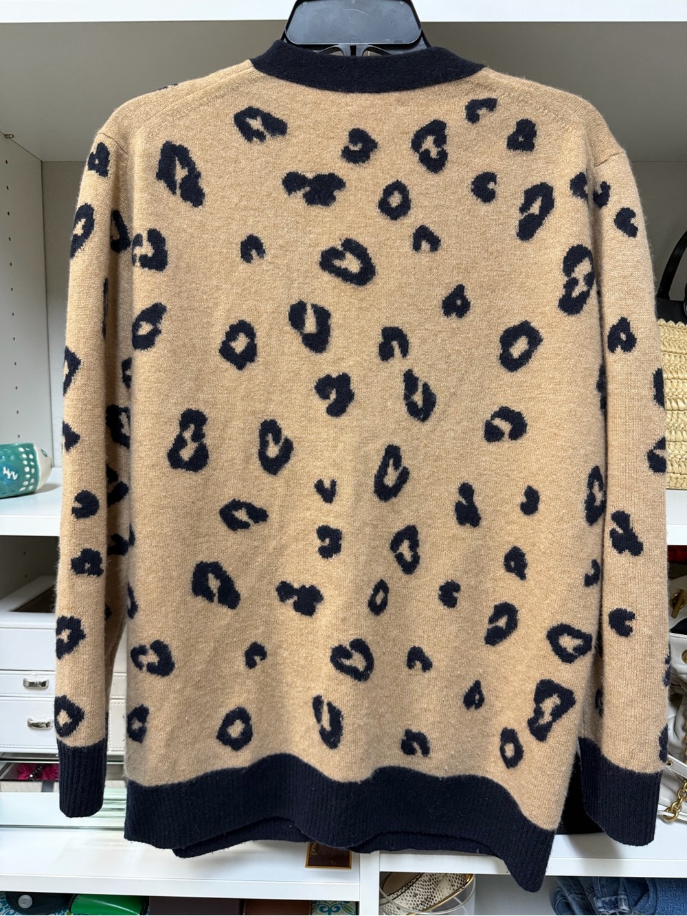J.Crew Leopard Print V-Neck Cardigan Sweater - Camel/Black - Picture 9 of 9